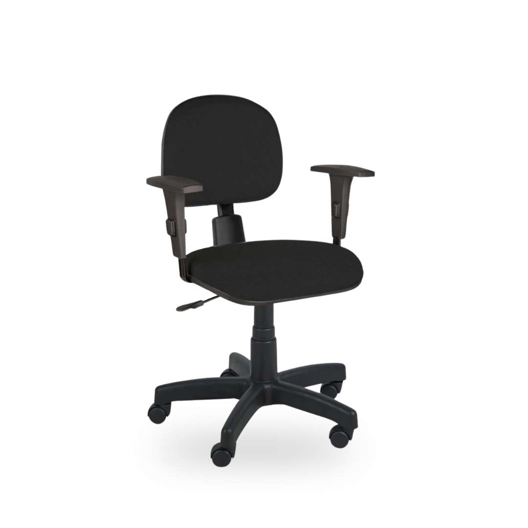 Cadeira secretária ergonômica com braços reguláveis