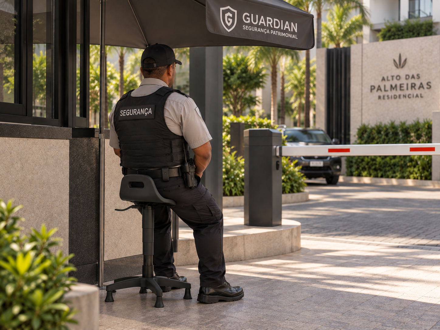 Banco Ergonômico para Guarita de Segurança modelo Semi Sentado